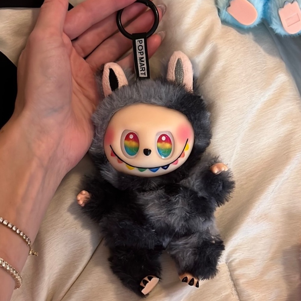 Lafufu Gray and Black Plush Keychain